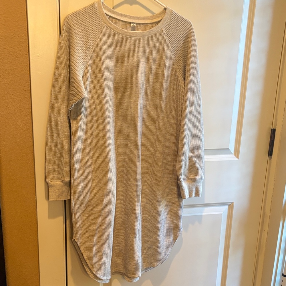 Uniqlo Cream Long Sleeve Sleep Dress